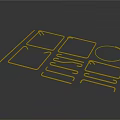 Assorted Geometric Shaped Metal Components Including Rectangles Circles And Long Strips