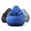 Comfortable Blue Black and Gray Bean Bag Chair Modern Living Room Seating