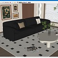 Modern Multiplayer Sofa Leather Sofa 3d model