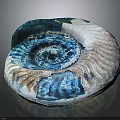 Unique Spiral Shaped Wood And Stone Decorative Art Piece With Blue White Beige Colors