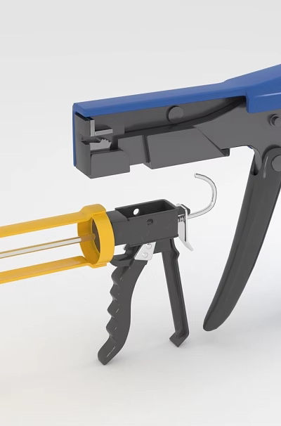 Blue Hardware Caulk Gun With Yellow Cartridge And Practical Handle Design 3d model Blue Hardware Caulk Gun With Yellow Cartridge And Practical Handle Design 3d model