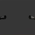 Two Brown Armor Vambraces with Metallic Decorations on Smooth Gray Reflective Surface