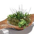 Modern Wooden Outdoor Chair With Built In Planter And Unique Design