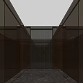 Modern Minimalist Elevator Lobby Interior With Marble Walls And Lighting Design 3d model