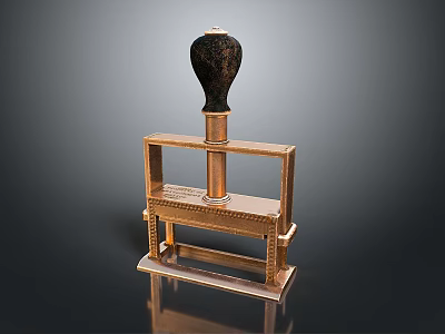 Brass Metal Household Press Tool With Black Top Stand And Two Tier Structure 3d model