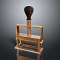 Brass Metal Household Press Tool With Black Top Stand And Two Tier Structure