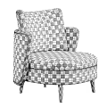 Modern Accent Chair With Light Gray And Brown Upholstery Soft Armrests And Slim Legs