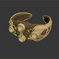 Handcrafted Brass Bracelet With Circular Ornaments And Intricate Woven Texture Design