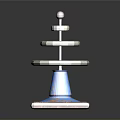 Multi Tiered Ring Decorative Structure With Blue Base Colorful Bottom And Top Ball