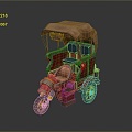 Tricycle Tricycle Motorcycle Express Car Cartoon Tricycle Motorcycle Tricycle Model Jumping Car 3d model