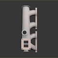 Silver Metal Mechanical Manifold Component With Multiple Pipe Ports And Flange Structure