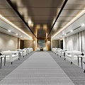 Modern Hotel Public Lounge Interior With Comfortable White Seating And Spacious Carpeted Layout