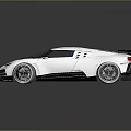 White Supercar With Sleek Design Black Rear Spoiler And Blue Windows