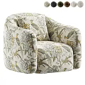 Elegant Accent Chair With Floral Bird Pattern Upholstery And Comfortable Design