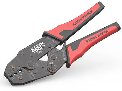 Klein Tools Professional Wire Stripper Hardware Tool With Red Black Handles 3d model