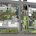 Urban Planning Site Layout With Buildings Green Spaces And Road Connections