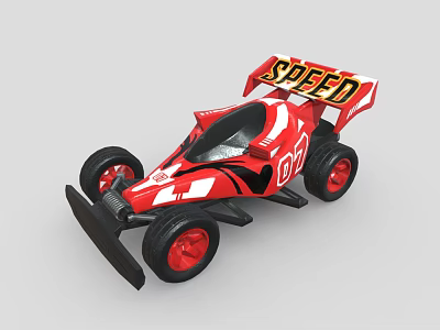 Red And Black Toy Racing Car Model With SPEED Logo And 04 Number 3d model