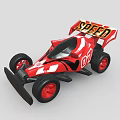 Red And Black Toy Racing Car Model With SPEED Logo And 04 Number