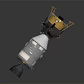 Advanced Spacecraft Satellite With Metallic Structure And Golden Antenna Design 3d model