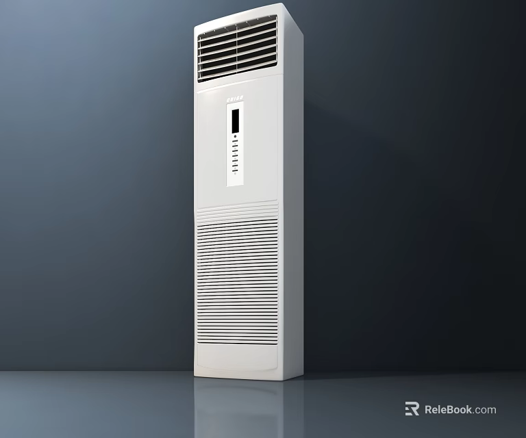 Tower Air Conditioner Fan in White with Modern Design and Control Panel 3d model 