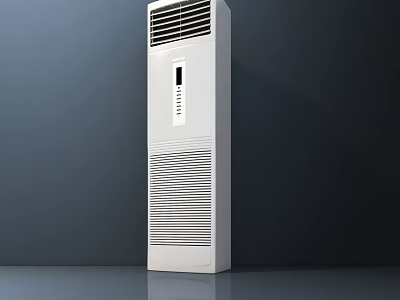 Tower Air Conditioner Fan in White with Modern Design and Control Panel 3d model