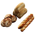 Assorted Fresh Bread Varieties Including Round Loaves Baguettes And Oval Rolls