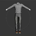 Men's Casual Clothing Set With Striped Shirt White Cuffs Dark Jeans And Red Shoes