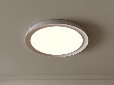 Modern Round Ceiling Light with Minimalist Design Brightly Illuminated On Ceiling 3d model