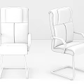 Two Modern Office Chairs With Armrests And Different Base Frame Designs