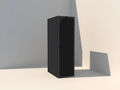 Black Computer Tower With Sleek Modern Design And Minimalist White Background 3d model