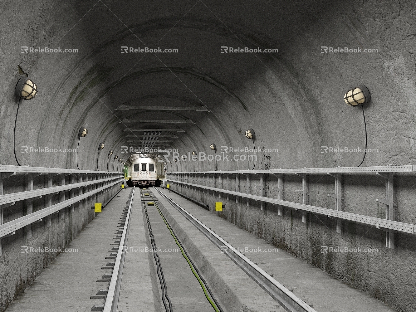 subway station subway rail transit tunnel 3d model