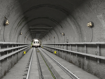 subway station subway rail transit tunnel 3d model