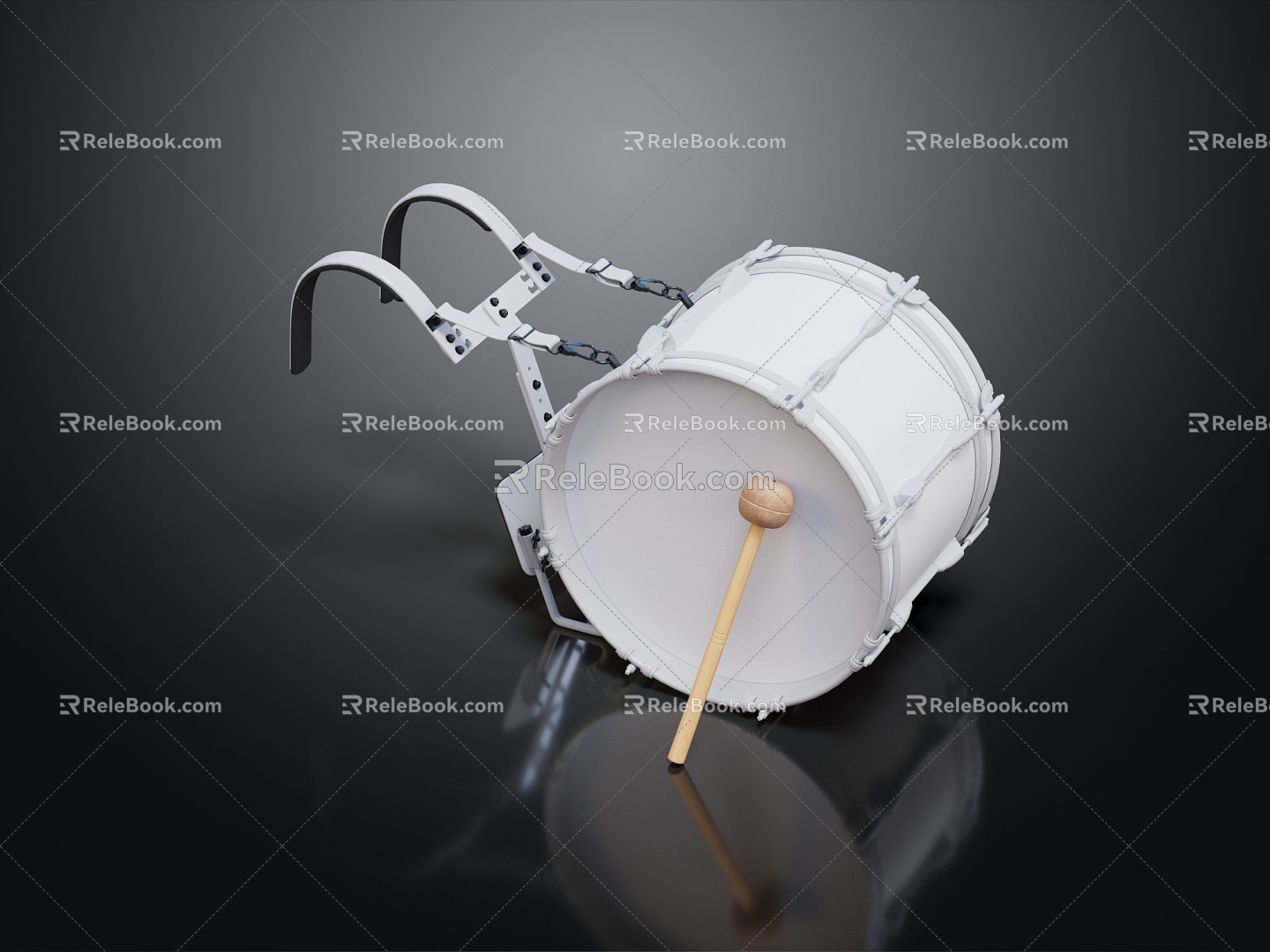 Modern musical instrument Big drum Drumstick 3d model