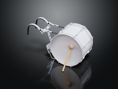 Modern musical instrument Big drum Drumstick 3d model