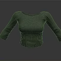 Gray Knitted Top with Three Quarter Sleeves Round Neck and Fitted Design for Daily Wear