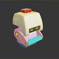 Game And Movie Robot Character With White Body Red Top Yellow Eyes And 3D Design