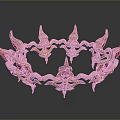 Elegant Decorative Crown With Gold Metal And Red Gemstones For Home Decor