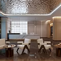 Hotel Lobby Interior With Shiny Ceiling Marble Floor Seating Area Indoor Plant And Large Windows
