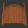 Sleek Wooden Chair With Curved Armrests And Natural Wood Grain Design
