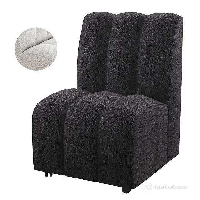 Modern Dark Gray Single Sofa With Textured Upholstery High Back And Comfortable Armrests 3d model