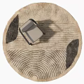 Round Rug With Natural Circular Patterns And Neutral Tones For Home Decor