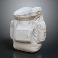 White Canvas Backpack With Multiple Pockets Adjustable Straps And Durable Design