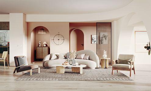 modern living room 3d model