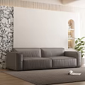 modern double sofa cream sofa 3d model