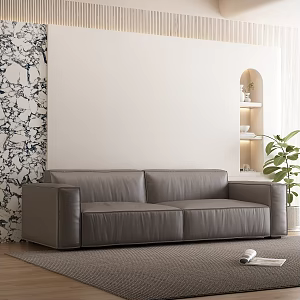 modern double sofa cream sofa 3d model