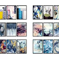 Modern Abstract Oil Paintings Triptychs With Colorful Brush Strokes And Diverse Styles
