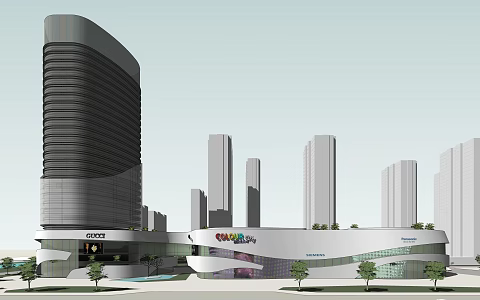 Modern Commercial Building Commercial Complex High-rise Office Commercial Skirt Building 3d model