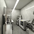 Modern Kitchen Interior Featuring Stainless Steel Kitchen Appliances Cabinets And Counter Spaces