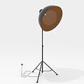 Modern Floor Lamp With Black Tripod Stand And Brown Shade Design
