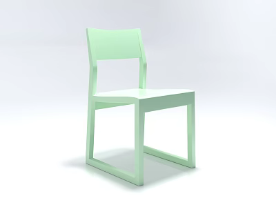 Light Green Modern Minimalist Single Chair With Sleek Geometric Design 3d model